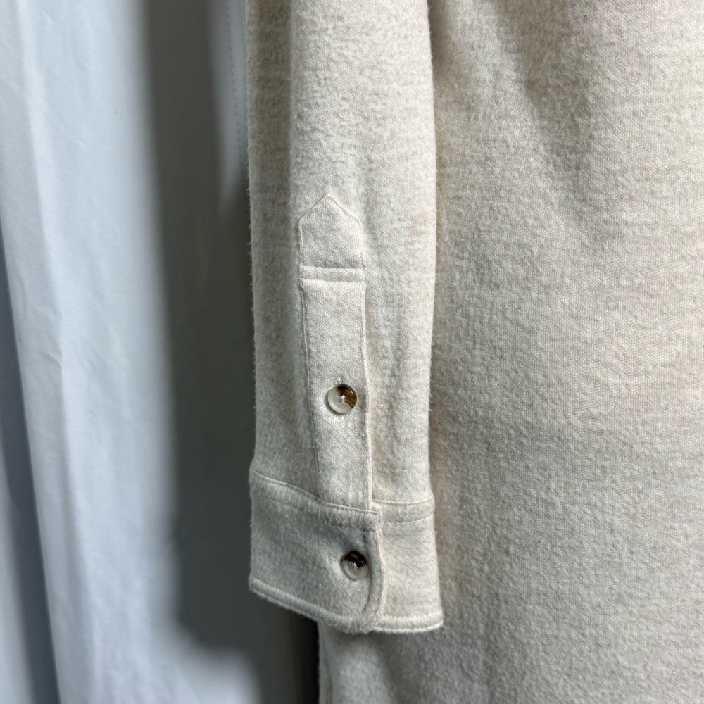 Faherty Legend Sweater Shirt Dress Womens XS Ivory Button Front Pockets NWT - Picture 12 of 14